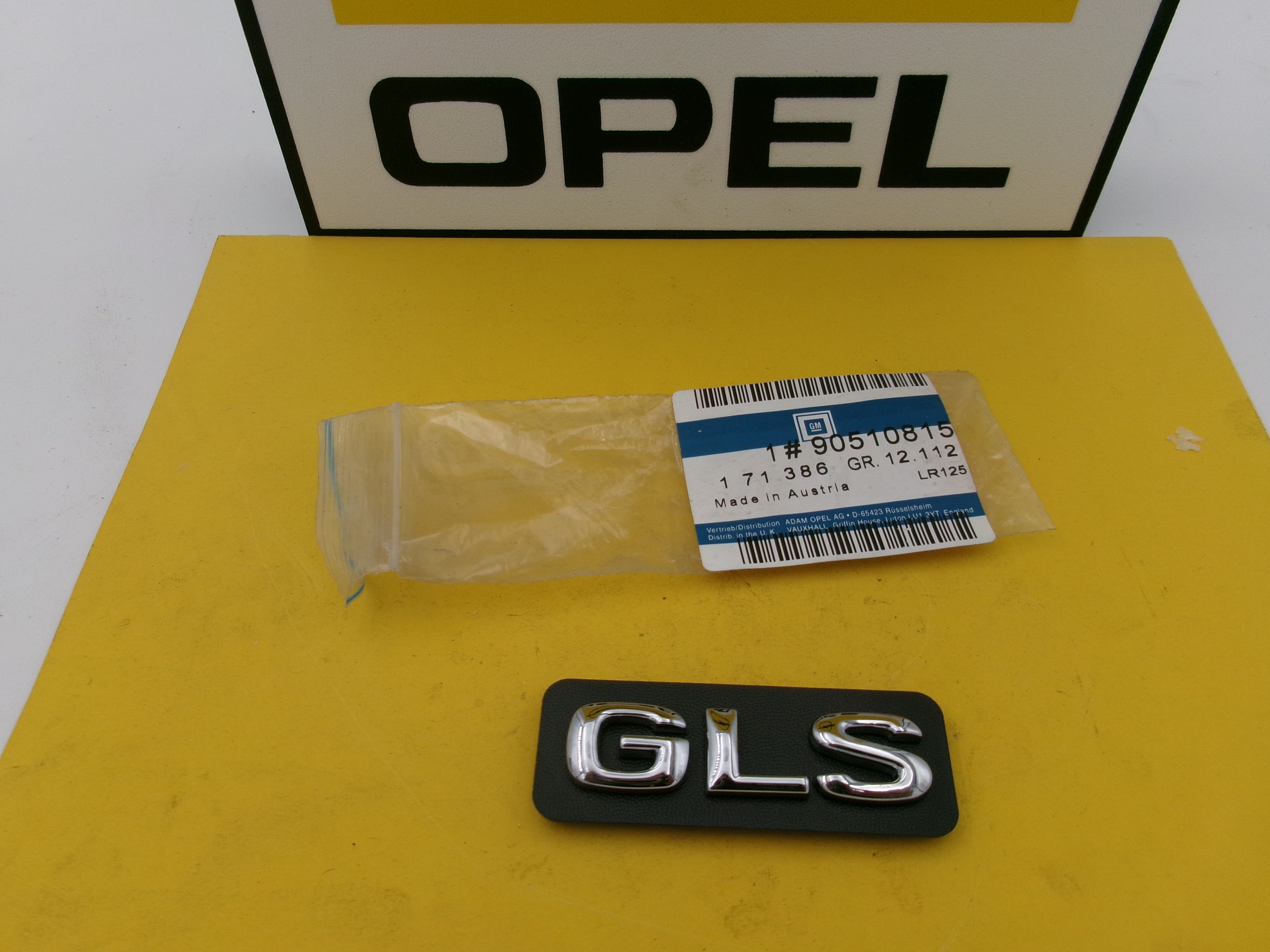 Astra F Emblem Schriftzug *GLS*  Opel 90510815