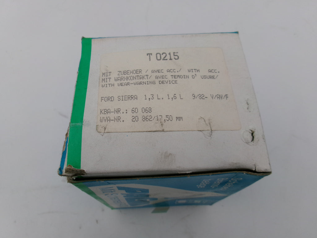 Bremsbeläge Ford Sierra PAGID T0215 WVA20862 17,5mm