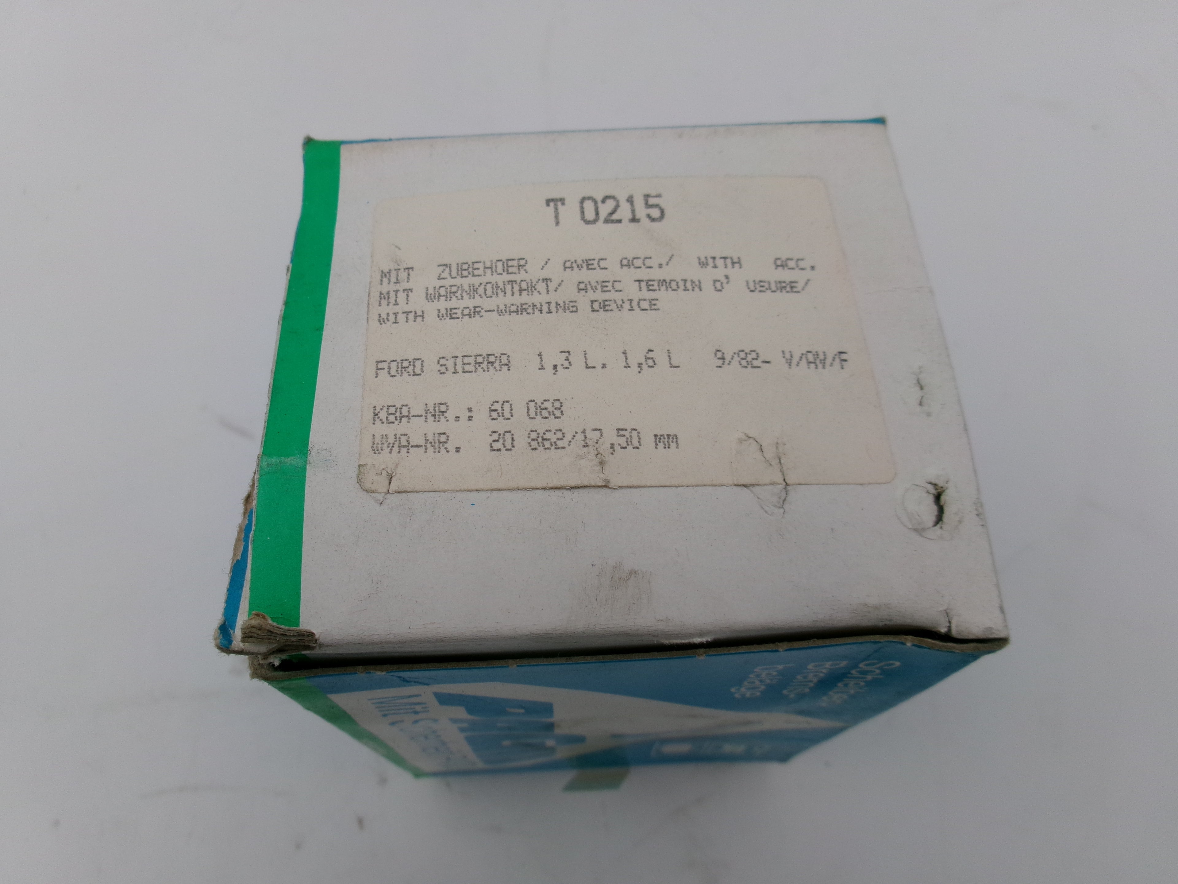 Bremsbeläge Ford Sierra PAGID T0215 WVA20862 17,5mm