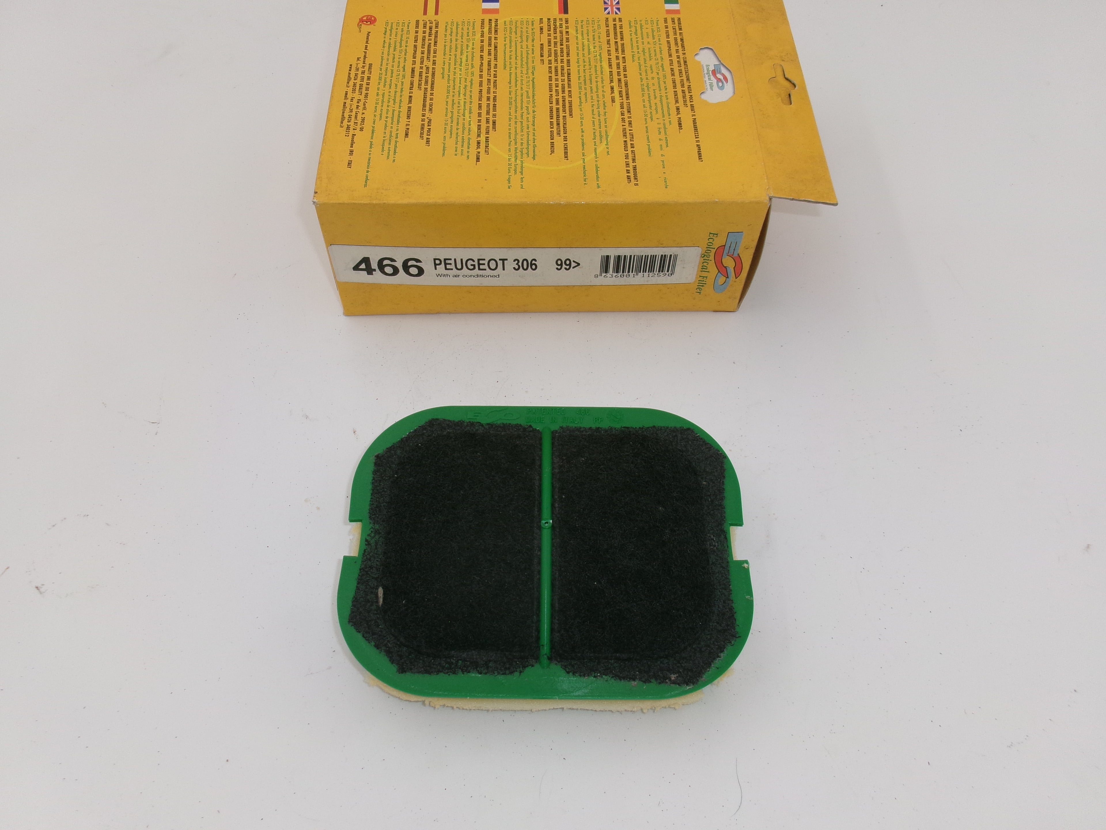 Innenraumfilter Aktivkohle Peugeot 306 EAN 8636001112590