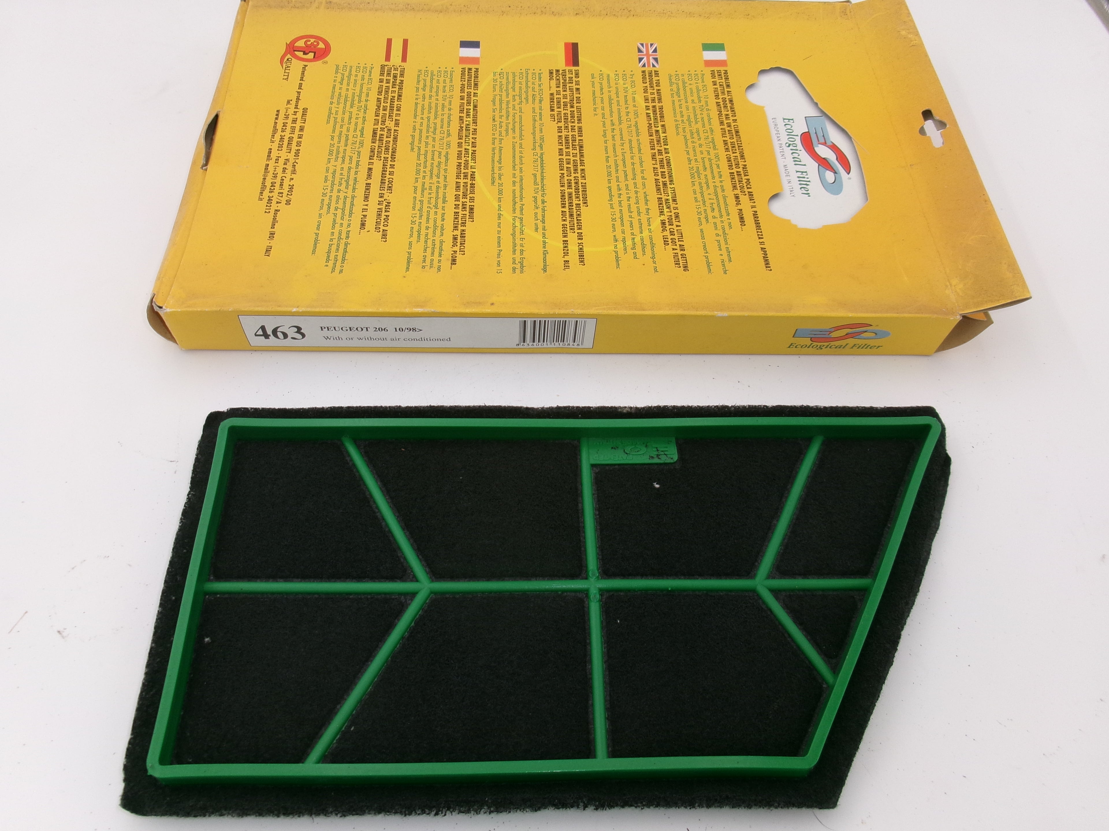Innenraumfilter Aktivkohle Peugeot 206 EAN 8636001110848